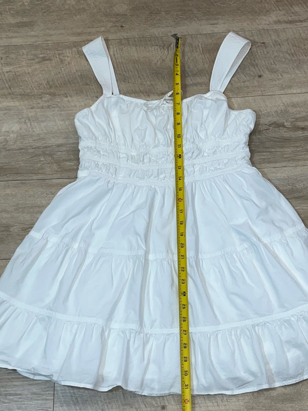 Aritzia Sunday Best White Martine Tiered Cotton Poplin Dress Size Large - Picture 9 of 10